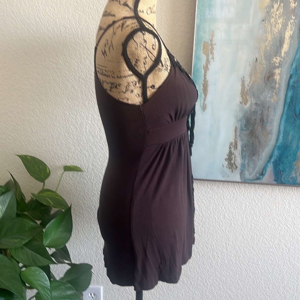 Soul Revival Womens Black Embroidered Silk Jewel Detail Tank - Picture 2 of 8